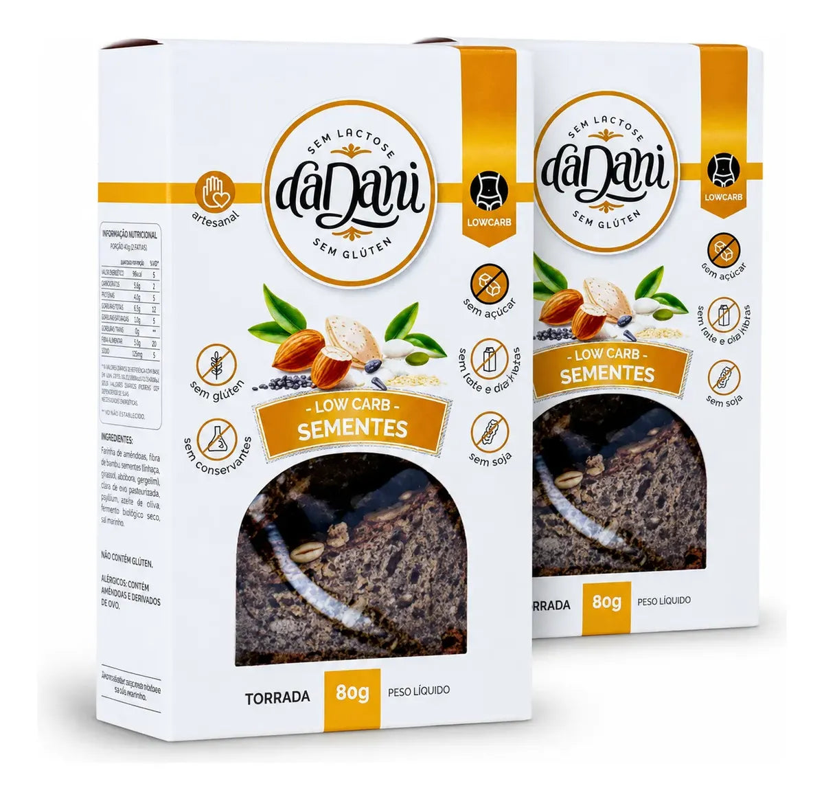Kit 2 Torrada de Sementes 80g - Linha Lowcarb