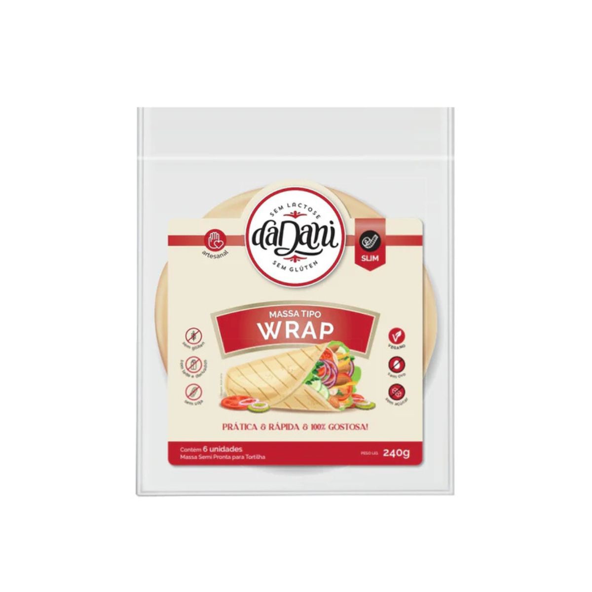 Massa Para Wrap 240g - Linha Vegan / Slim