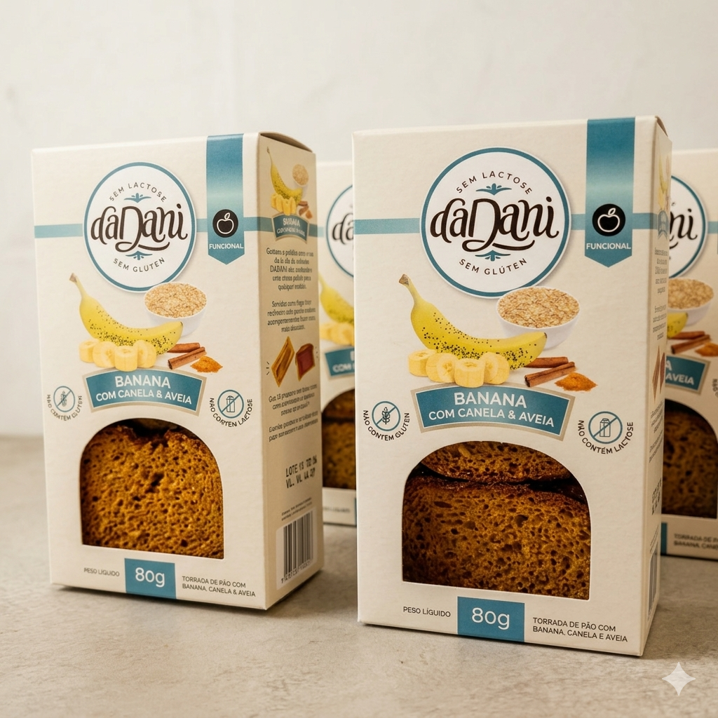 Torrada De Banana Aveia E Canela Linha Funcional 80g