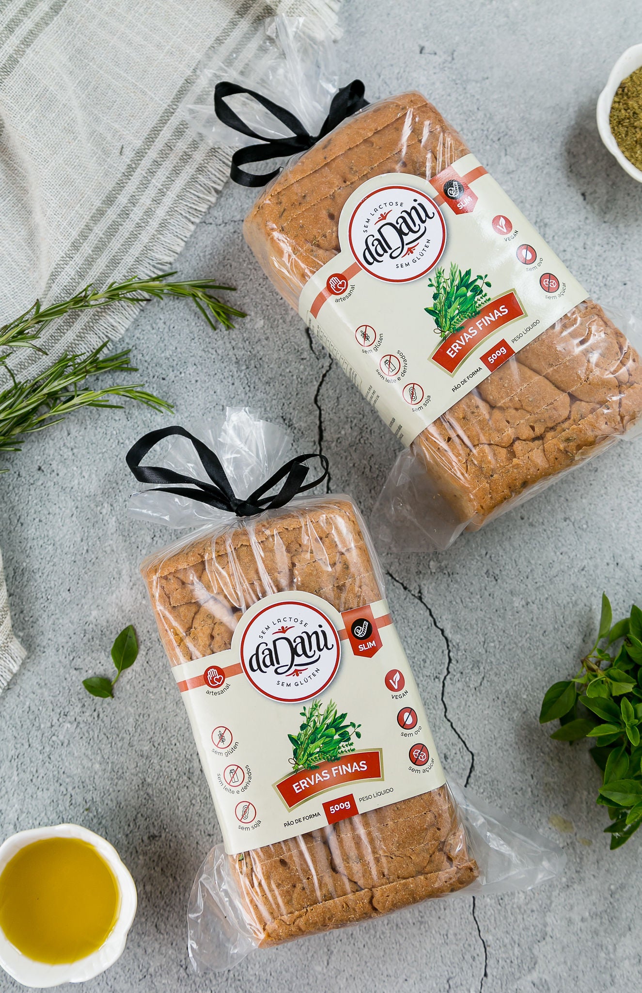 Kit 2 Pão de Forma Ervas Finas 500g - Linha Vegan / Slim