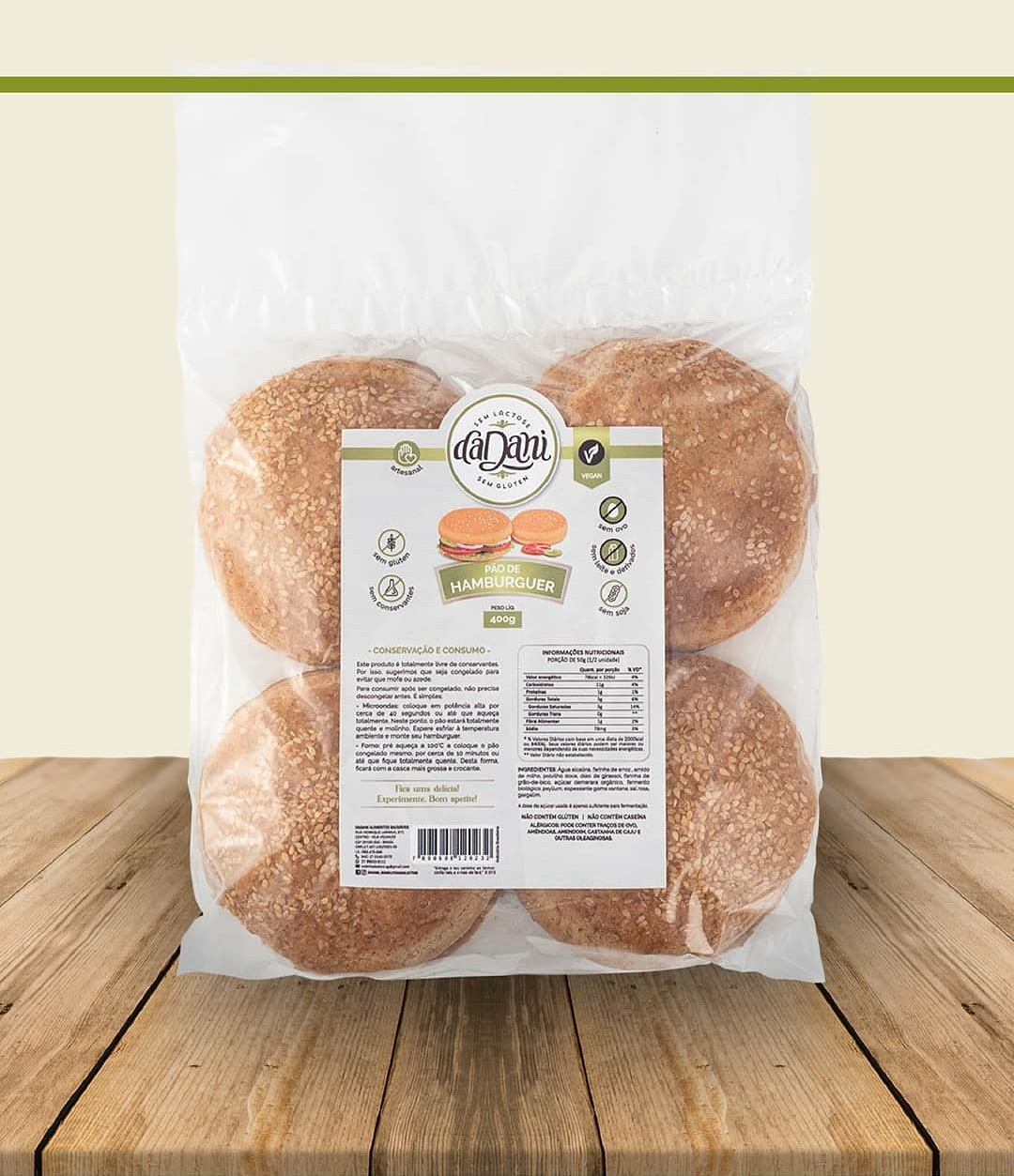 Pão de Hambúrguer 400g - Linha Vegan