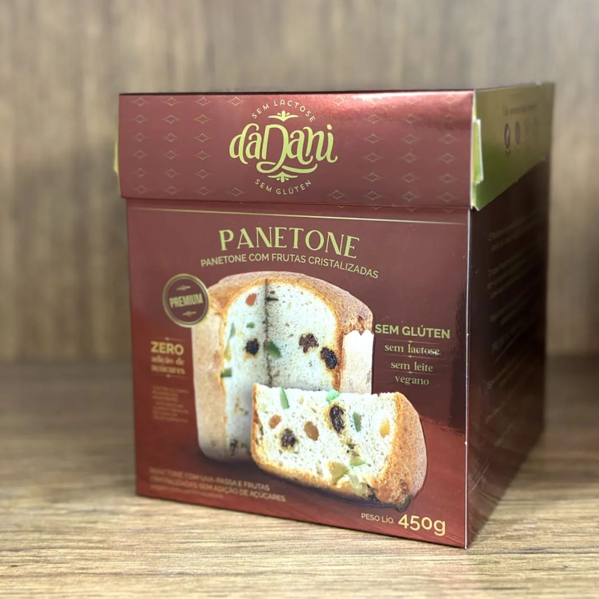 Panettone De Frutas Cristalizadas Artesanal Sem Açúcar Glúten 450g