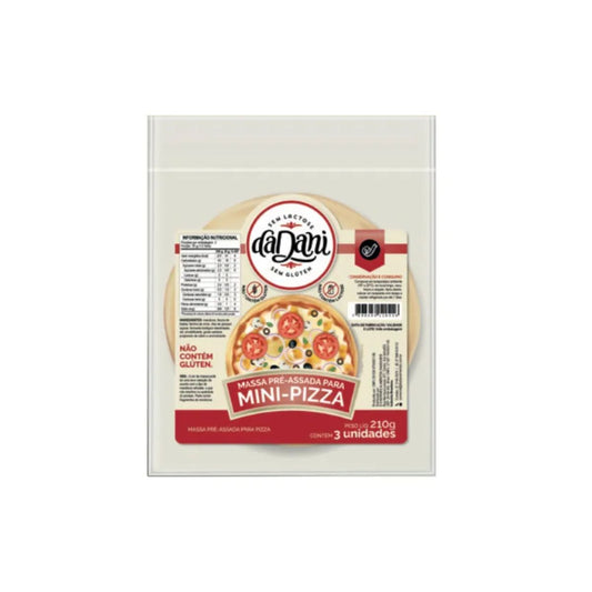 Massa Pré Assada Para Mini-Pizza 3 Unidades 210g
