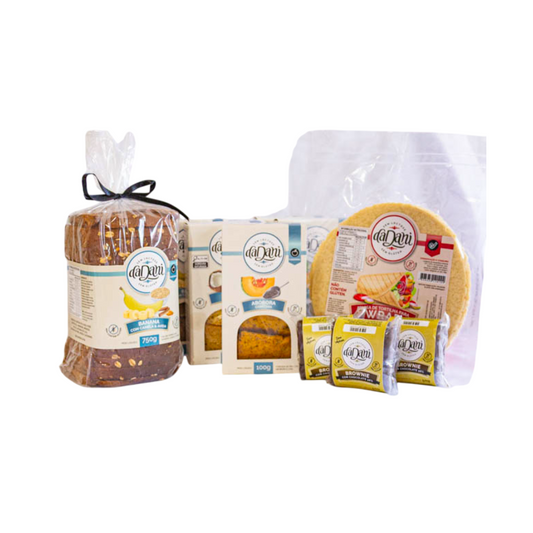 Kit Café Da Manhã 1 Pão 5 Torradas 1 Massa De Wrap 3 Brownies