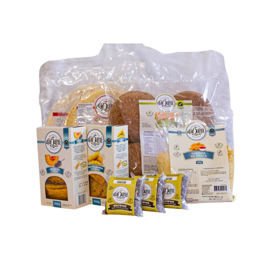 Kit 2 Torradas 1 Farinha de Rosca 1 Massa de Mini Pizza 1 Wrap 1 Pão de Hambúrguer 3 Brownies