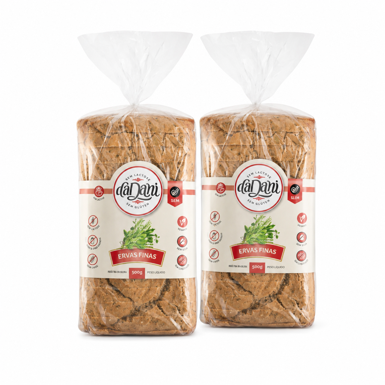 Kit 2 Pão de Forma Ervas Finas 500g - Linha Vegan / Slim